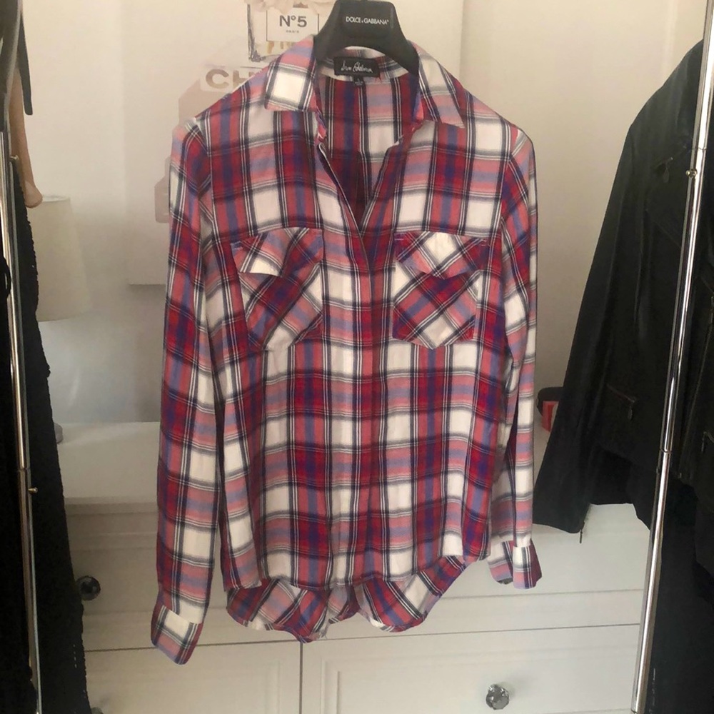 NWOT Sam Edelman Plaid Button Down Blouse, S